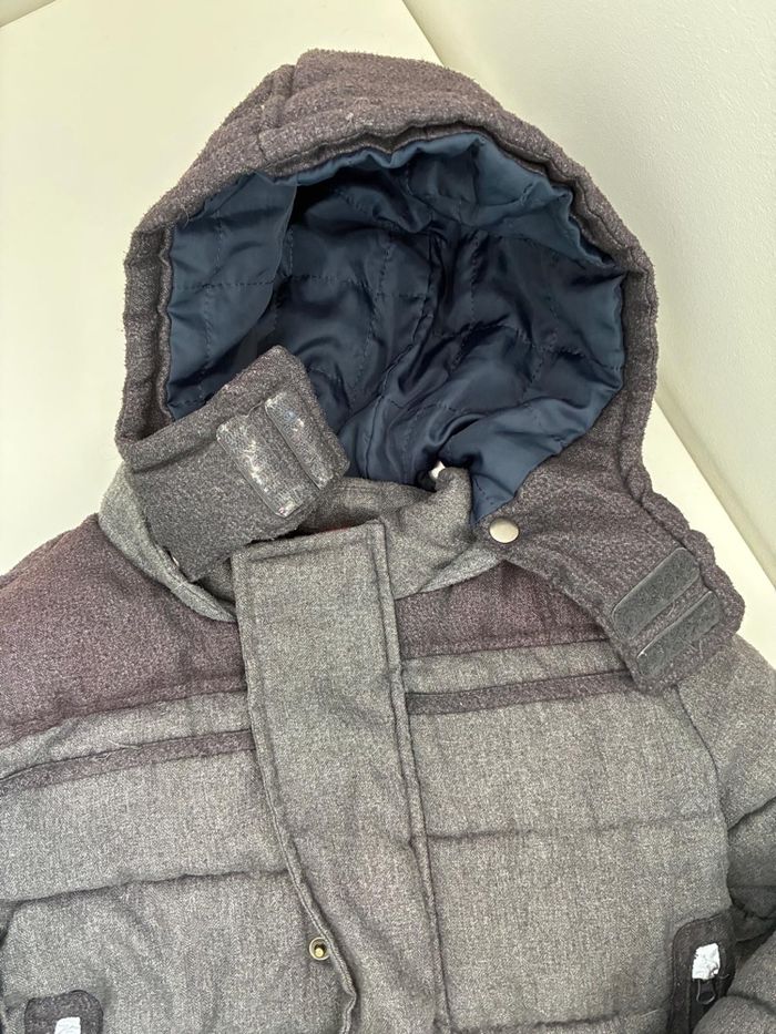 Manteau Hiver Gris capuche amovible garçon 3 ans Okaidi polaire intérieur - photo numéro 5