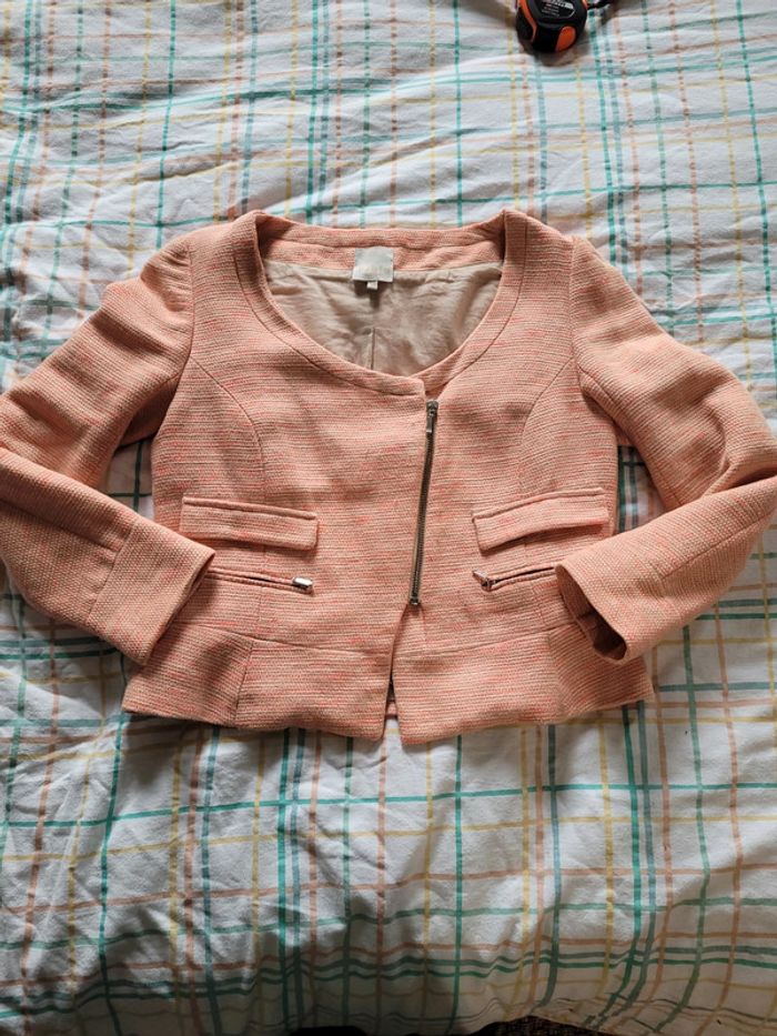 Blazer, orange beige, taille 38, Pablo - photo numéro 5