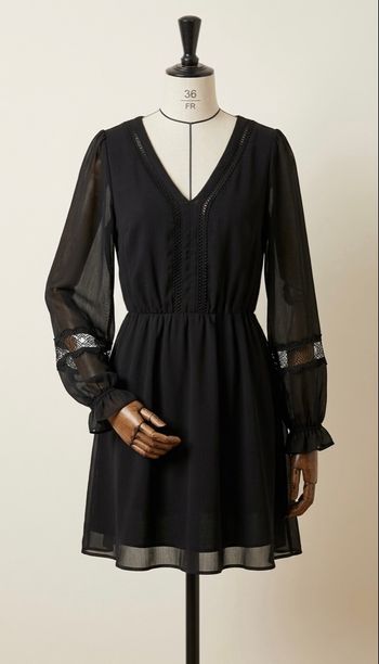 NAF NAF - Robe courte fluide - Taille 36 - Noir