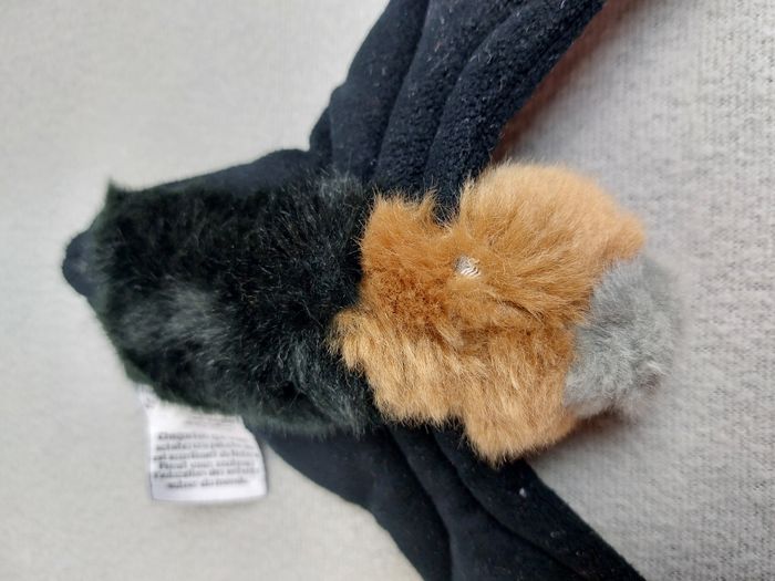 Petite Peluche doudou chauve-souris NATURE PLANET noir marron gris - photo numéro 4