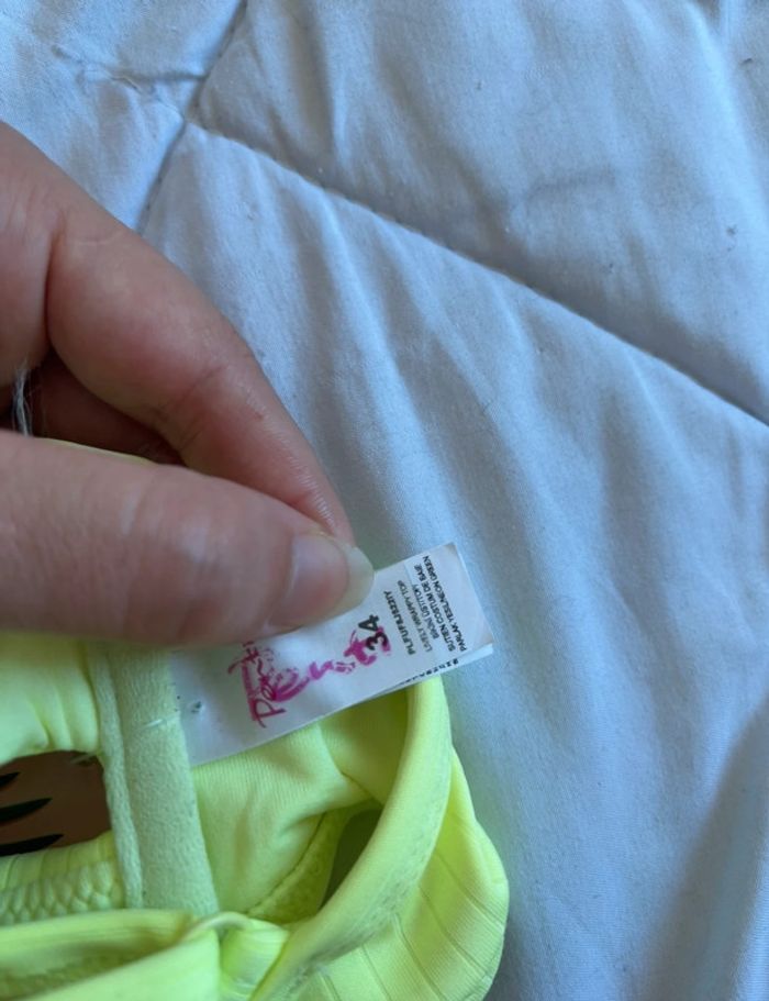 Haut de maillot de bain - bikini jaune fluo croisé penti taille XS/34 neuf - photo numéro 6