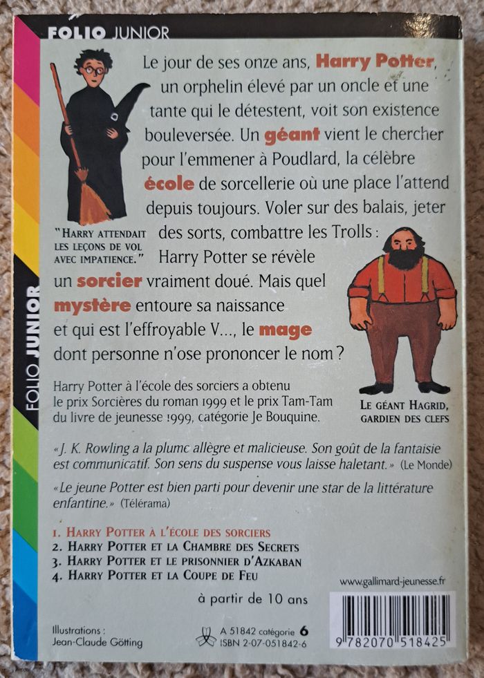 📚 Roman Harry Potter à l'Ecole des Sorciers - Folio Junior 2003 - photo numéro 4