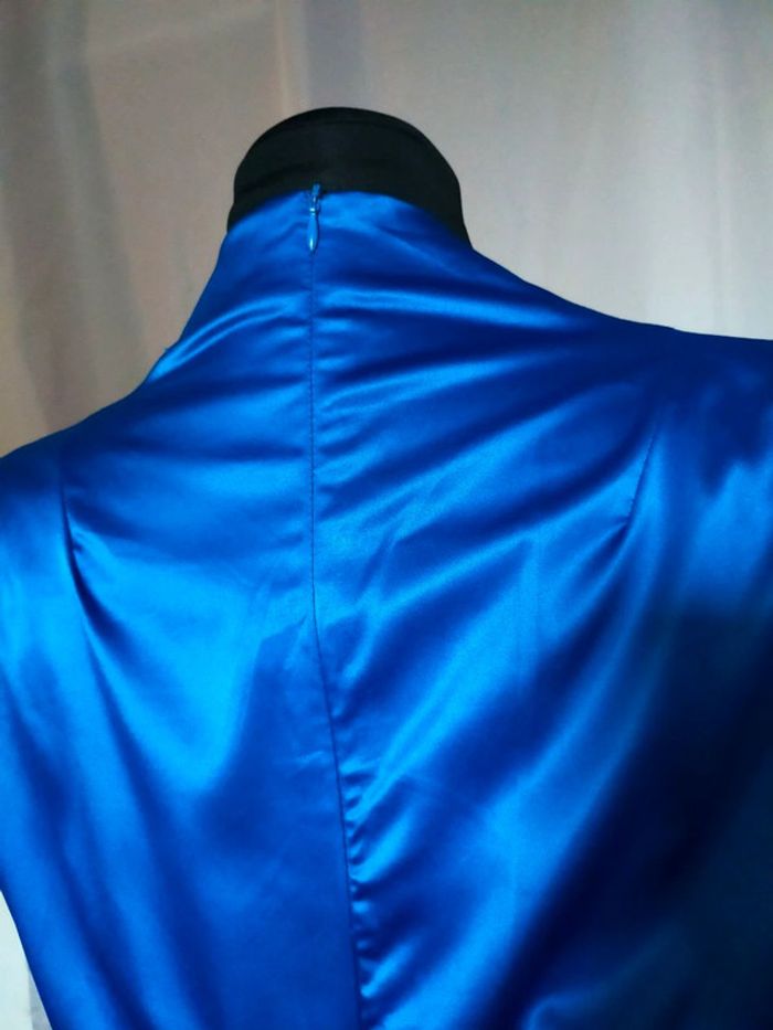 Robe satinée bleue – Glamaker – Taille L - photo numéro 10