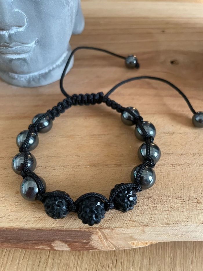 Bracelet perles noires - photo numéro 3