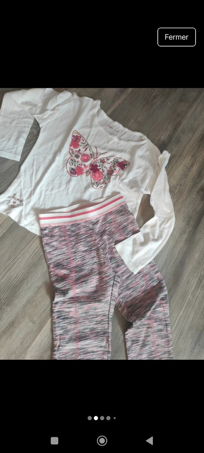 Lott legging et t-shirt manches longues imprimé papilllon - photo numéro 2