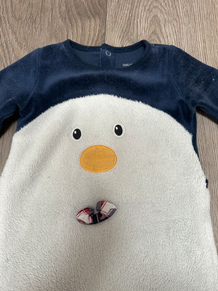 Pyjama velour pingouin sergent major 12 mois - photo numéro 2
