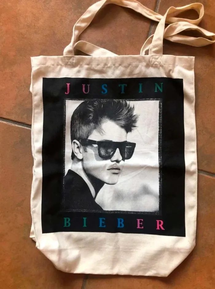 Sac en  tissu Justin  Bieber  neuf