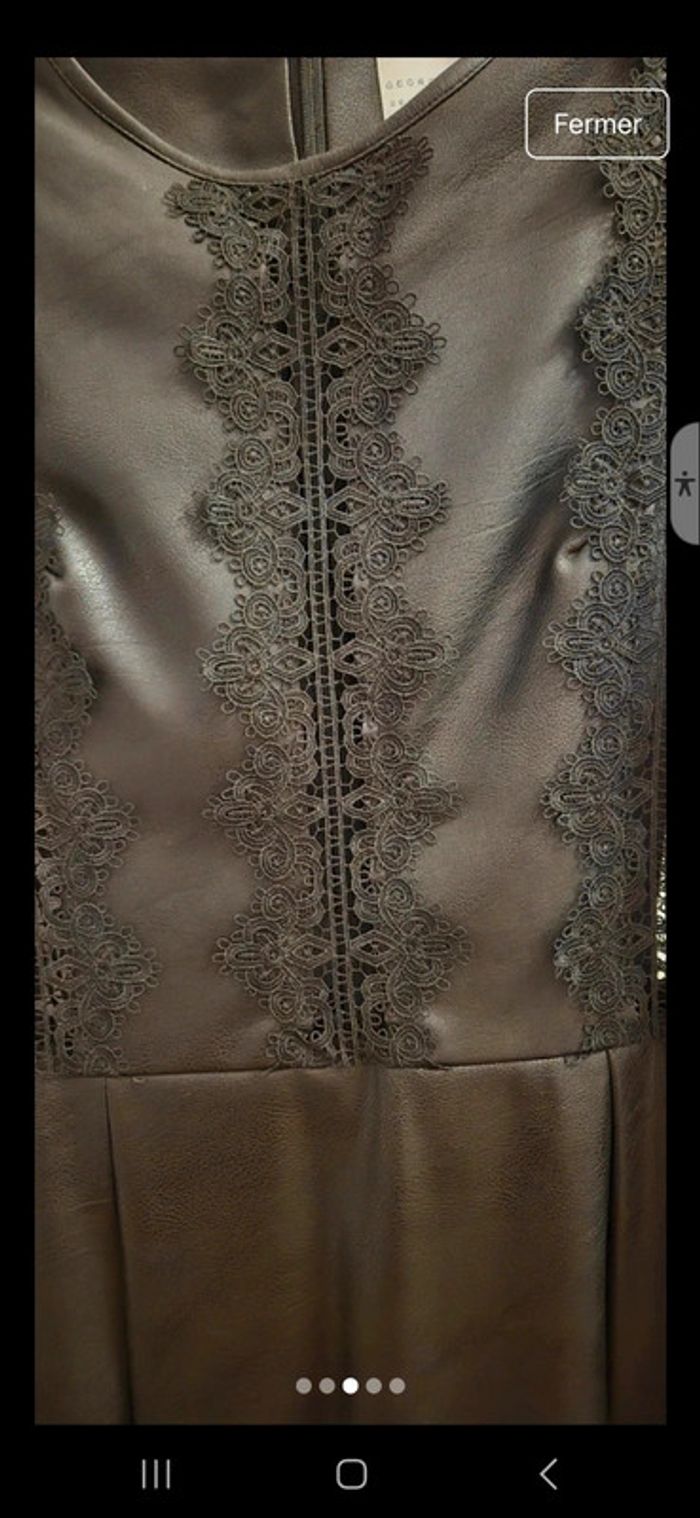 Robe simili cuir noire Georgia May Jagger Morgan neuve t 38 - photo numéro 6