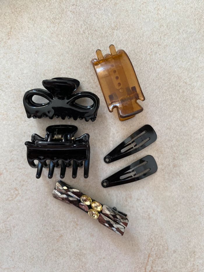 Lot de barrettes pince fille Noir