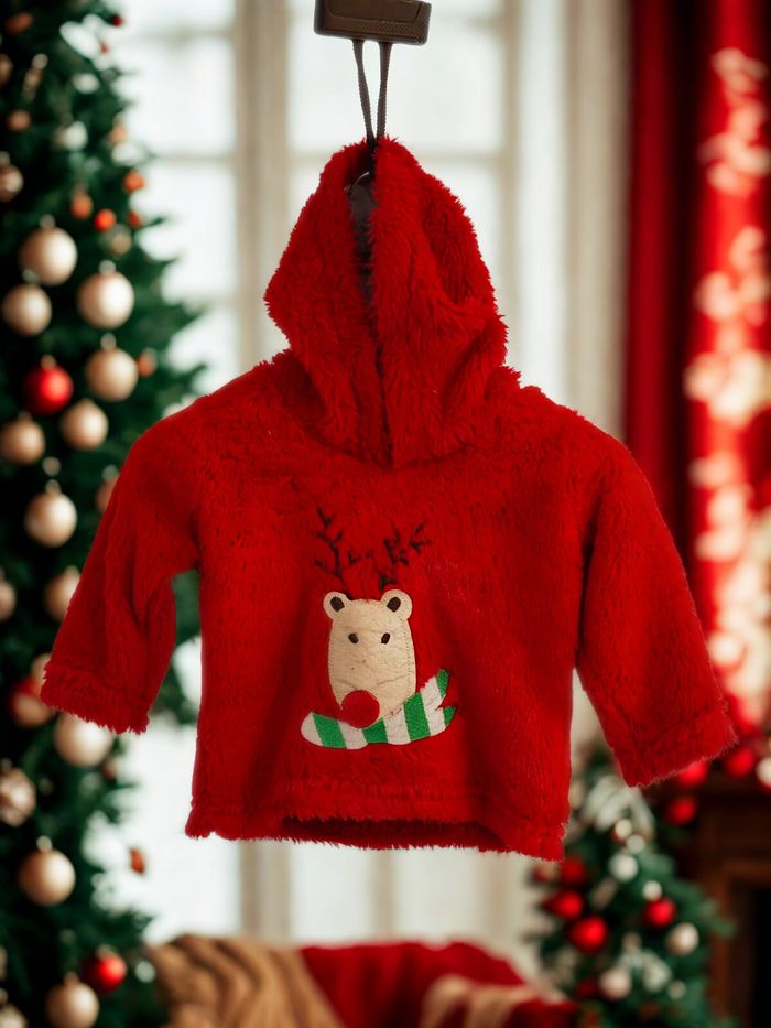 Pull de Noël Rouge Pilou Pilou Influx 12 mois