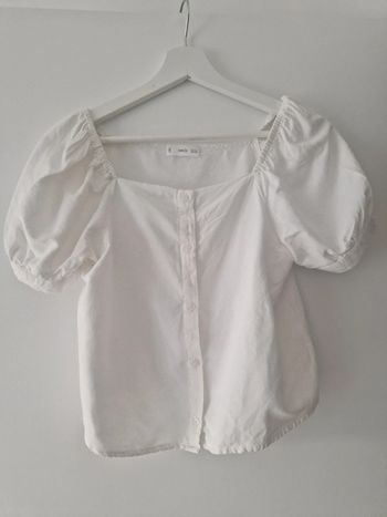 Blouse en lin Mango 13 / 14 ans blanc
