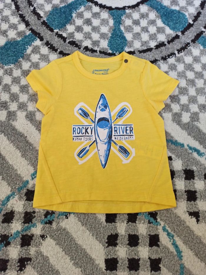 Lot 3 t-shirt manches courtes NEUFS - 6 mois - photo numéro 2