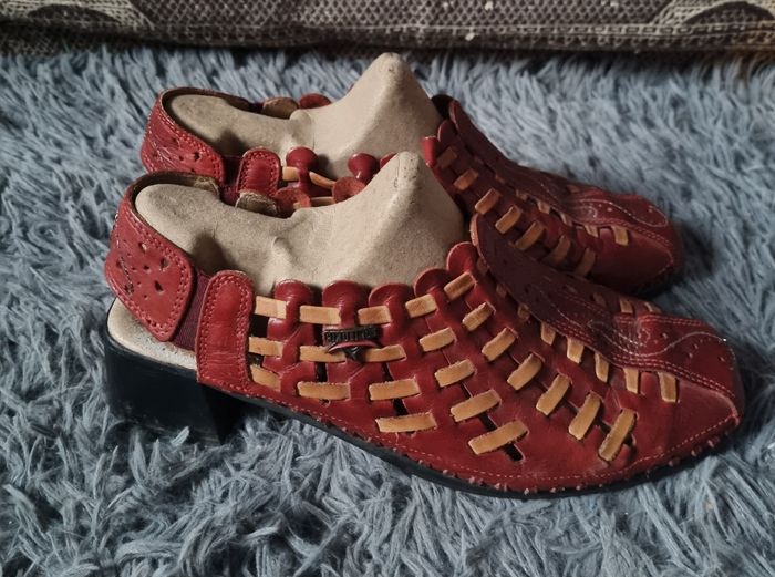 Sandales à talons bordeaux 39 en cuir - photo numéro 3