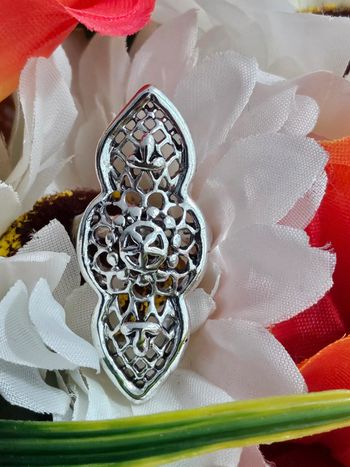 Bague longue texturée en acier inoxydable