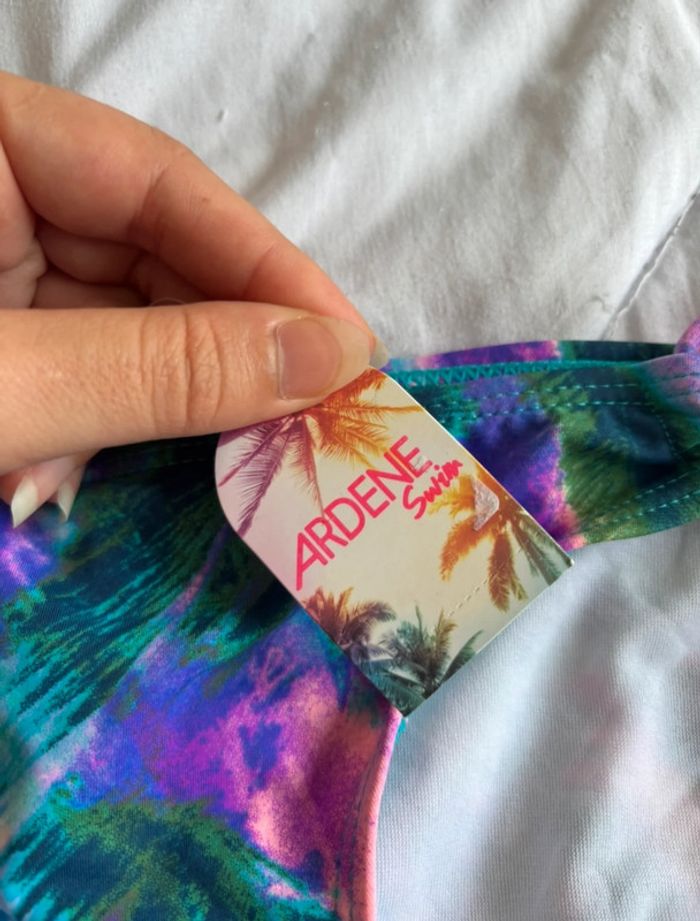 Bas de maillot de bain bikini multicolore motif feuillage Ardene taille XS/34 neuf - photo numéro 7