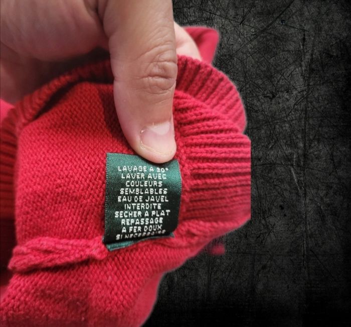 Pull femme Lauren Ralph Lauren – 100% coton, rouge, col roulé à boutons-pression - Taille XL - photo numéro 5