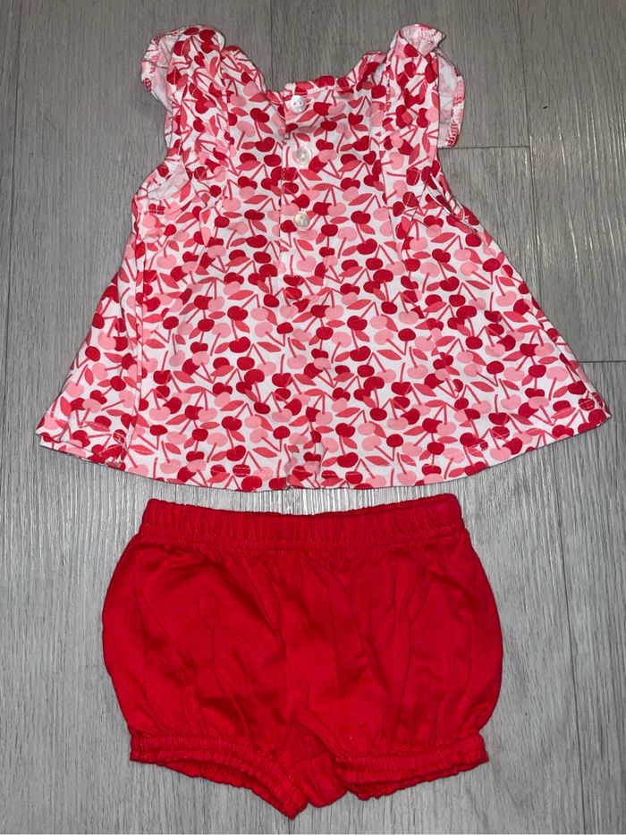Ensemble bébé Robe cerise rouge Okaïdi, 3 mois - Comme neuf ! - photo numéro 5