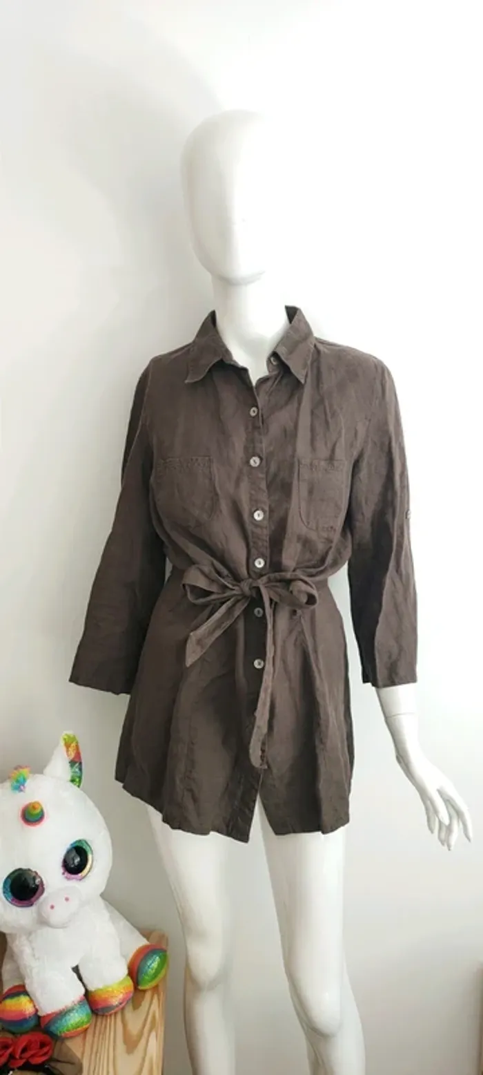 Tunique marron 100% lin, Patrice breal