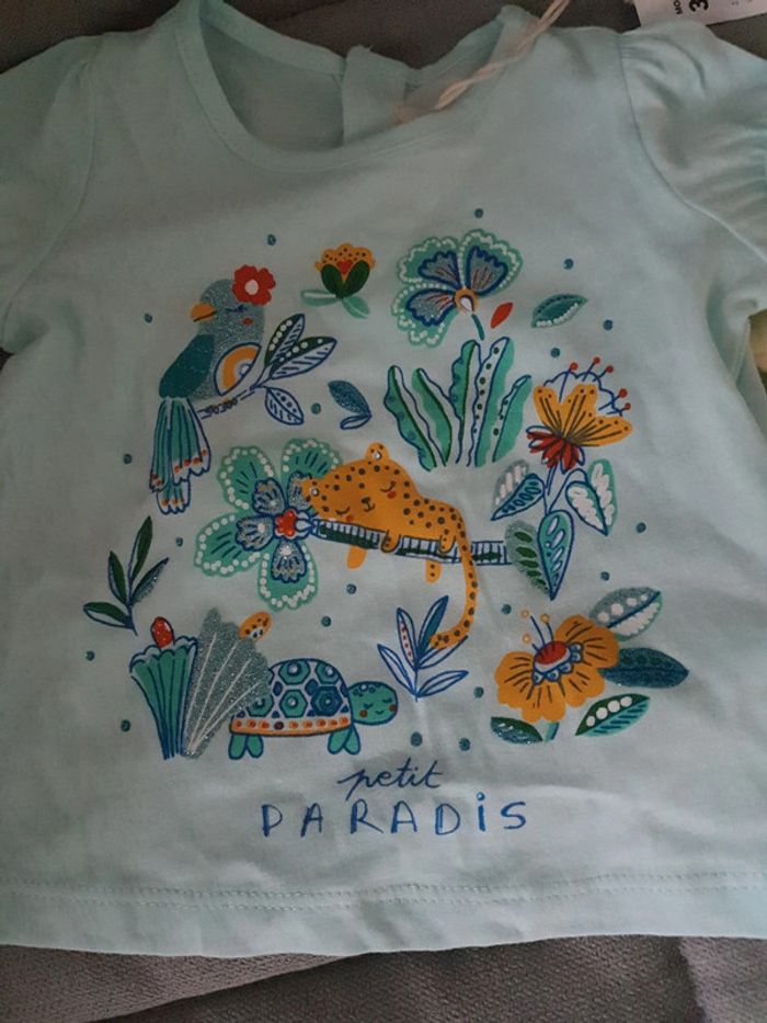 Lot de deux t-shirts Du Pareil Au Même taille 3 mois neuf avec étiquettes - photo numéro 3