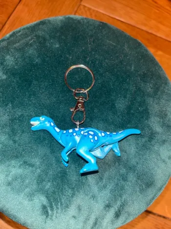 Porte clé playmobil dinosaure bleu