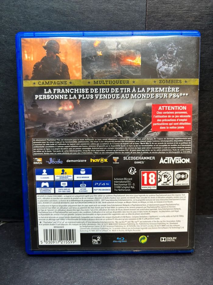 Jeux sony PlayStation 4 PS4 call of duty WW2 - photo numéro 2