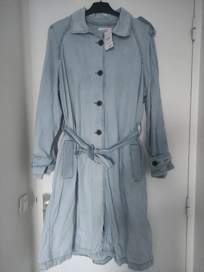 Longue veste jean délavé camaïeu taille L