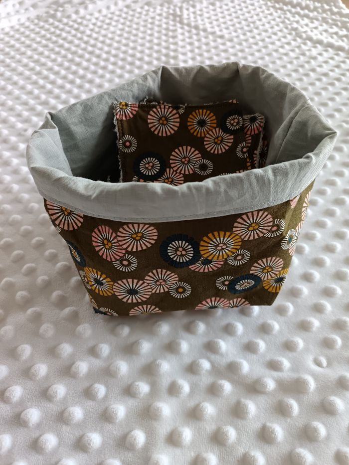 Panier et 12 lingettes lavables - photo numéro 2