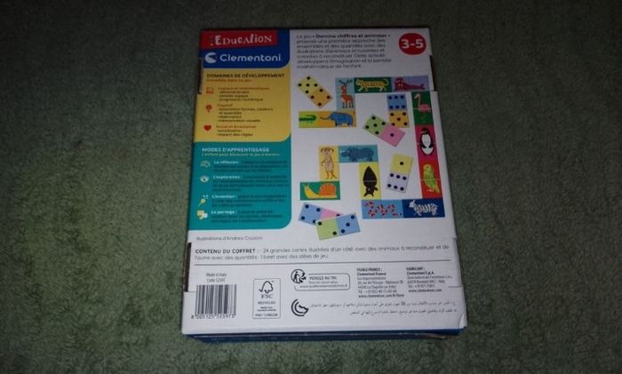 Coffret jeu éducatif dominos chiffres et animaux - photo numéro 2