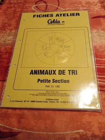 Fiches animaux de tri celda petite section