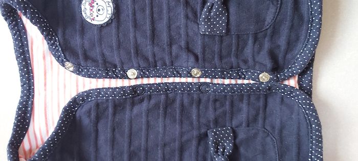 Gilet réversible noir/ blanc corail 6 mois - photo numéro 2