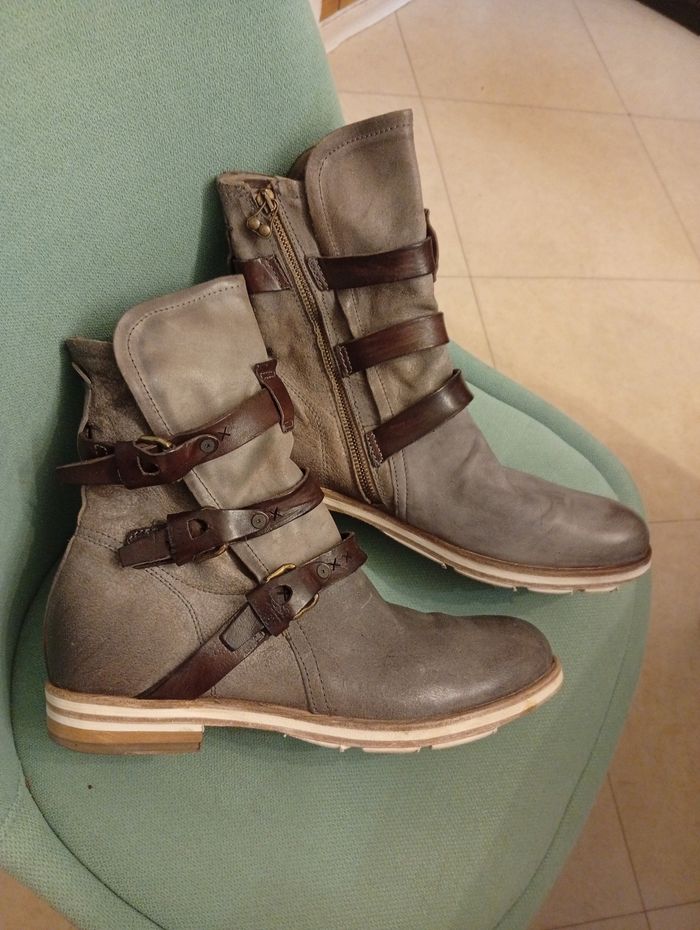 Bottines en cuir grises A.S.98 pointure 44 - photo numéro 2
