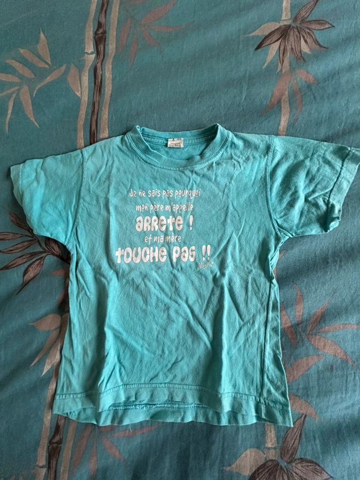 Tee shirt bleu m’enfin 4 ans