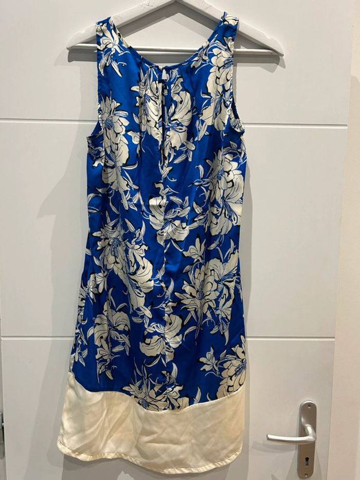 Robe courte, tunique, bleue imprimée taille 38 - photo numéro 7