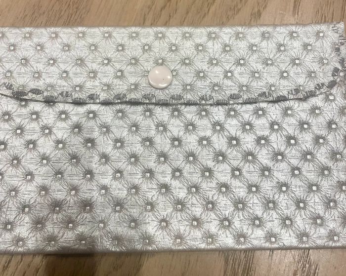 Jolie pochette étui lunettes papier etc pour sac à mains rangement neuve gris argenté - photo numéro 6