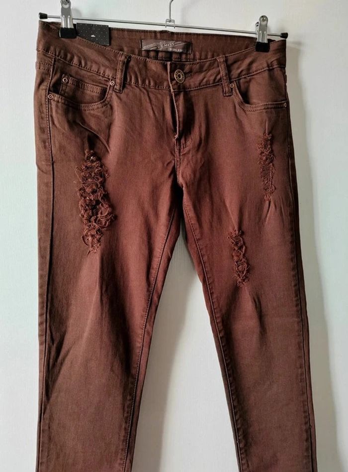 Jean Skinny taille haute Marron - Taille 42 - Neuf - photo numéro 2
