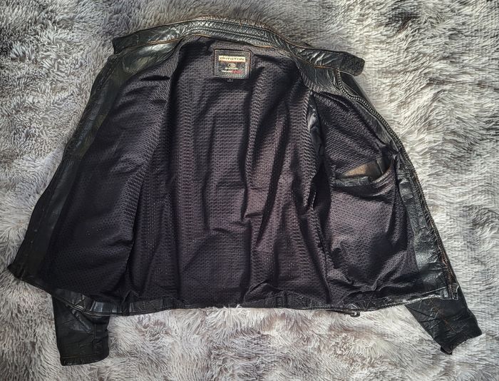 Blouson cuir Chyston café racer biker homme cuir mouton Noir Vieilli taille Ln - photo numéro 2