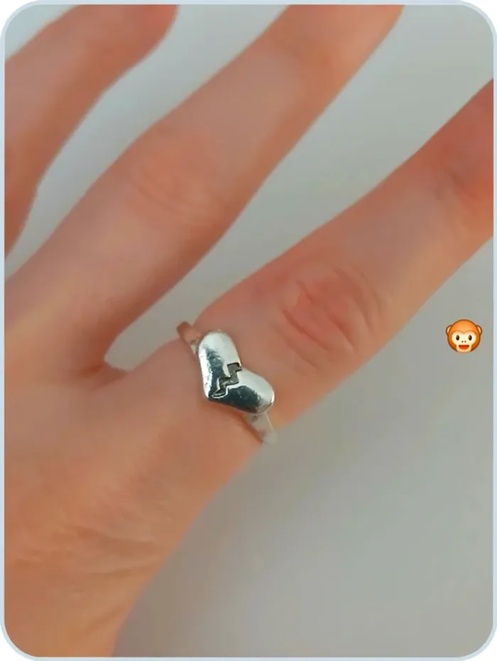 Bague cœur en acier inoxydable - photo numéro 2