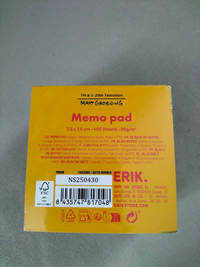 💛 Bloc mémo The Simpson - Neuf 💛 - photo numéro 3