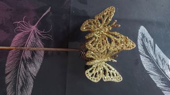Tige pailletée papillon