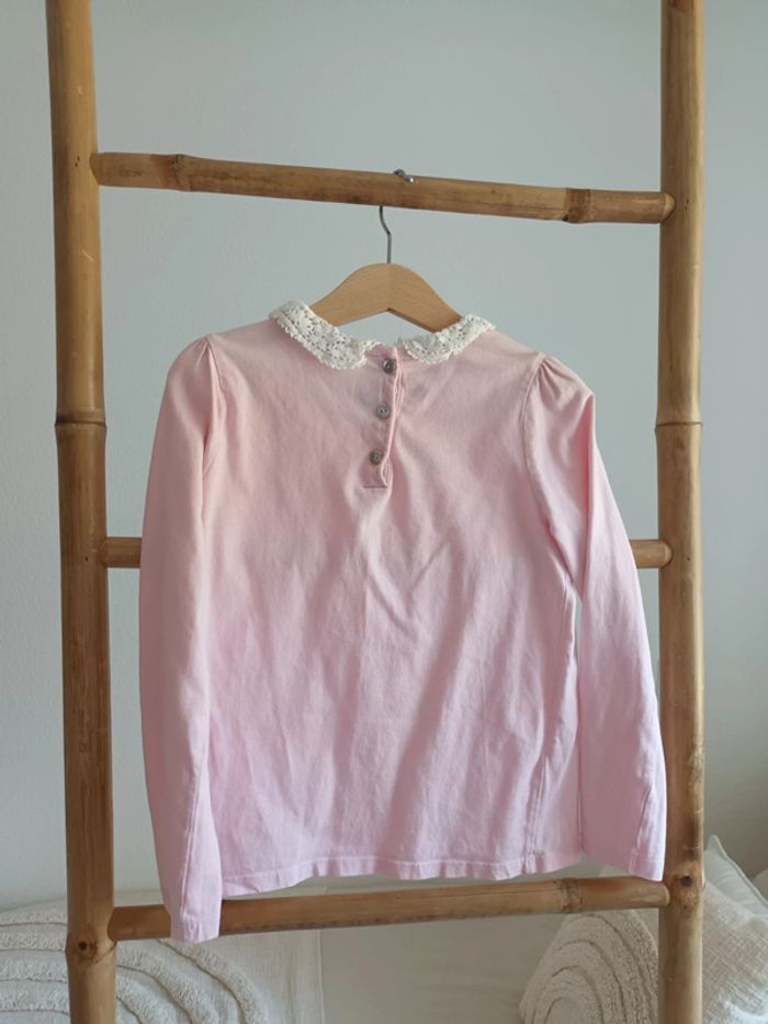 Haut rose col dentelle blanche Sergent Major 7 ans - photo numéro 5