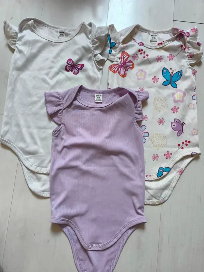 Lot de 3 bodies fille 12 mois