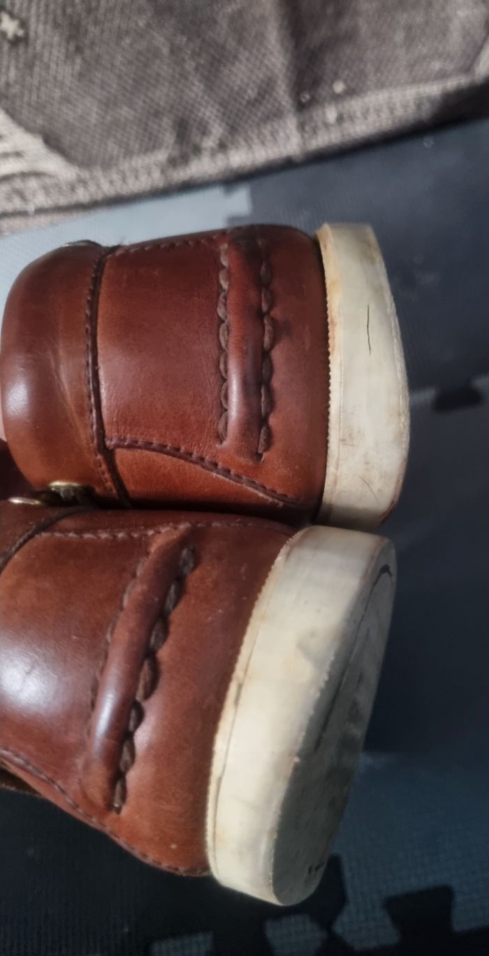 Chaussure bateaux marron cuir 44 - photo numéro 9