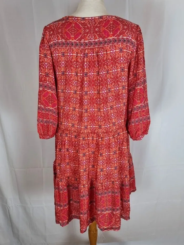 Robe courte Judith Gerard Darel motif ethnique super légère  T36/S  impeccable - photo numéro 7