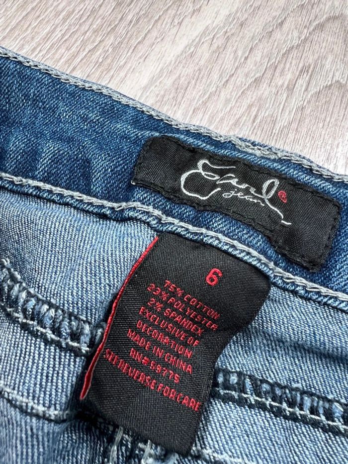 Short en jean vintage Femme Bleu motifs bijoux – Taille M - photo numéro 9