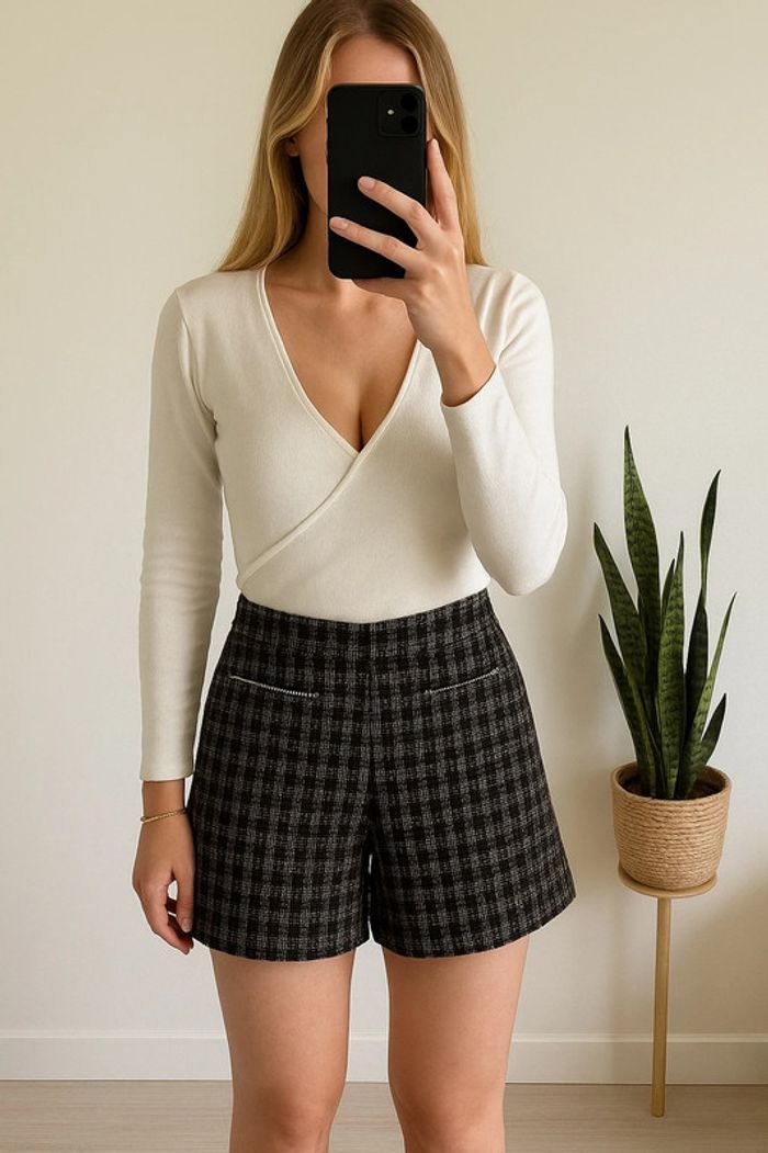 Short en tweed à carreaux – Claudie Pierlot – Taille 40