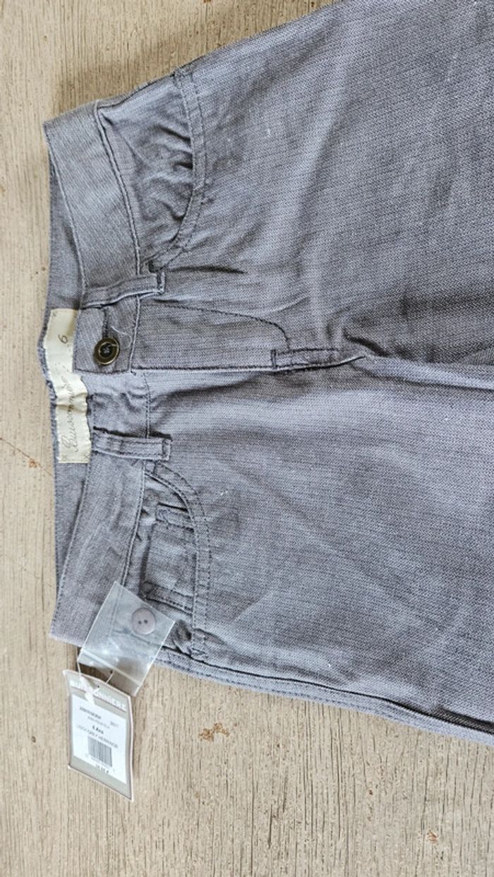 Pantalon gris chiné ajustable avec poches, Buissonnière, 6 ans, neuf - photo numéro 8