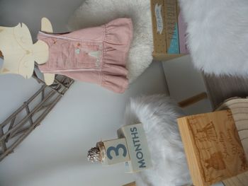 Jolie robe rose poudre orchestra ouverture arriere complet bébé fille 3 mois 60cm