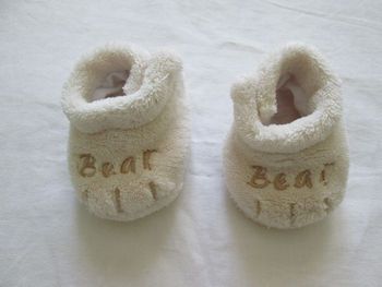 Chaussons bébé garçon 0-3 mois (pointure 16) écru