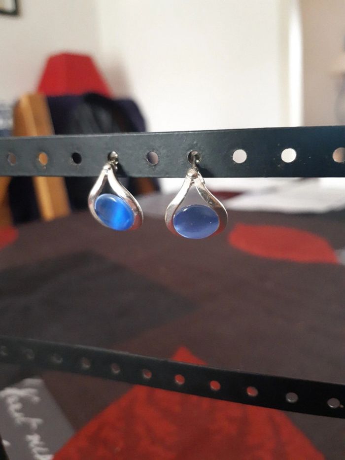 Boucles d oreilles bleu - photo numéro 2