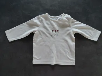 T-shirt imprimé manches longues 6 mois Kiabi